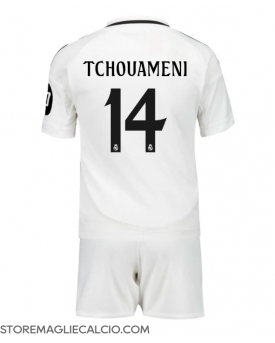 Real Madrid Aurelien Tchouameni #14 Maglia Gara Casa Repliche 2024-25 Bambino